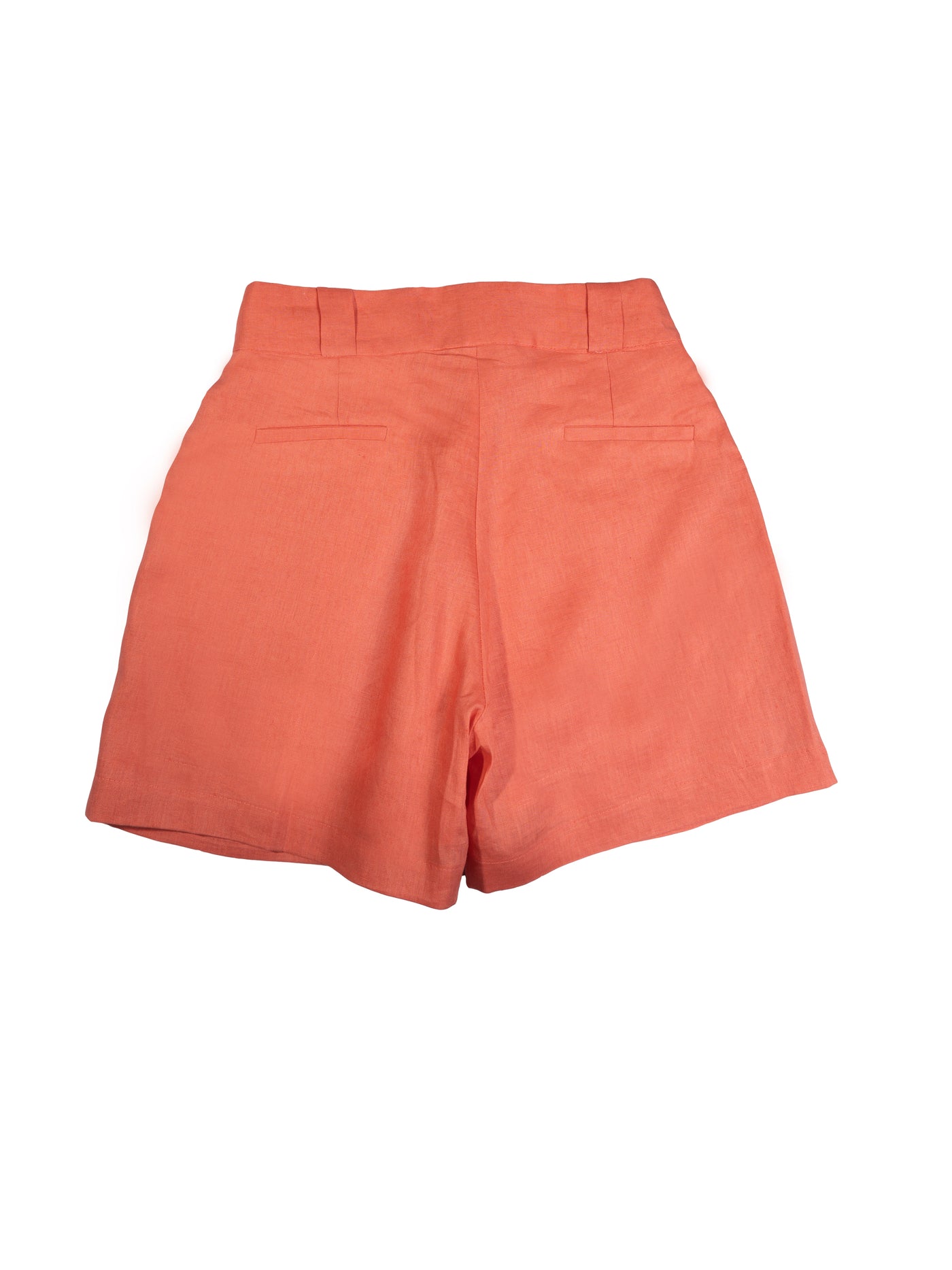 Tulum High waisted linen shorts Coral