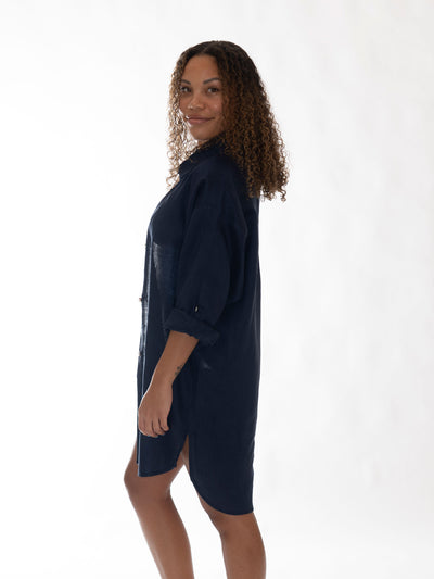 Bali Oversize linen shirt Navy